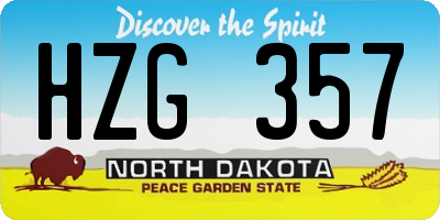 ND license plate HZG357
