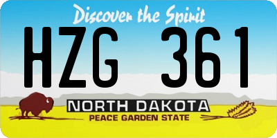 ND license plate HZG361