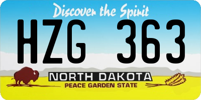 ND license plate HZG363