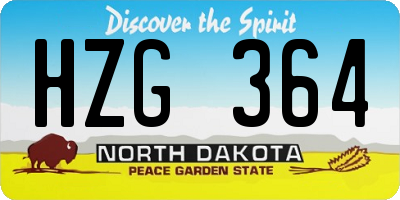 ND license plate HZG364