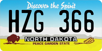 ND license plate HZG366