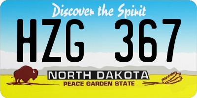ND license plate HZG367
