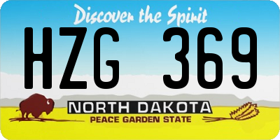 ND license plate HZG369