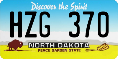 ND license plate HZG370