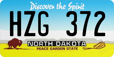 ND license plate HZG372