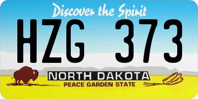 ND license plate HZG373