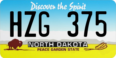 ND license plate HZG375