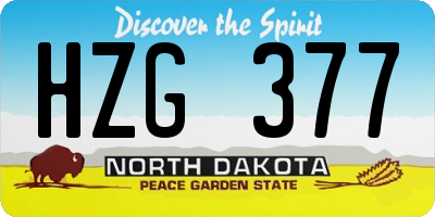 ND license plate HZG377