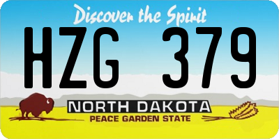 ND license plate HZG379