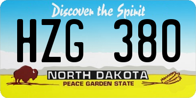 ND license plate HZG380