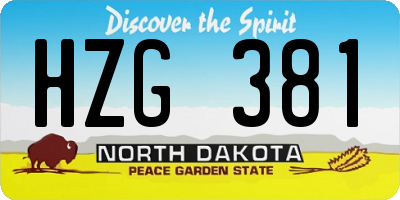 ND license plate HZG381