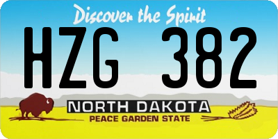 ND license plate HZG382