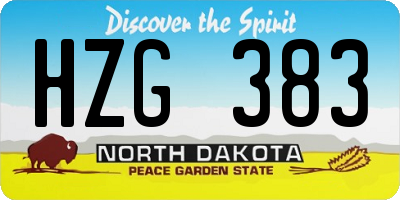 ND license plate HZG383