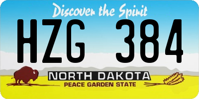 ND license plate HZG384