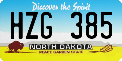 ND license plate HZG385