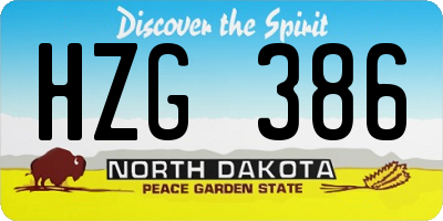 ND license plate HZG386