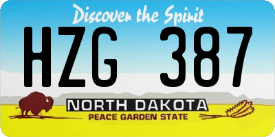 ND license plate HZG387