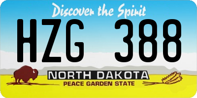ND license plate HZG388