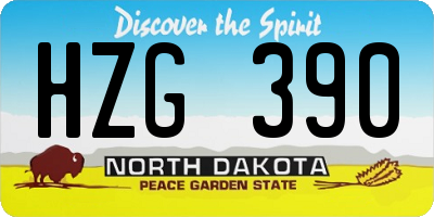 ND license plate HZG390