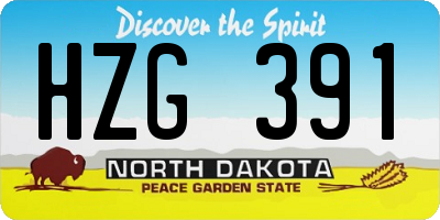 ND license plate HZG391