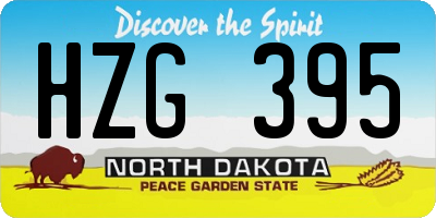 ND license plate HZG395