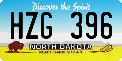 ND license plate HZG396