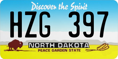 ND license plate HZG397
