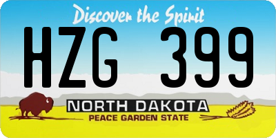 ND license plate HZG399