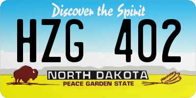 ND license plate HZG402