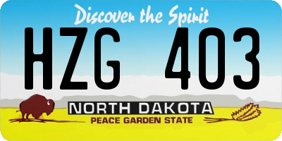 ND license plate HZG403