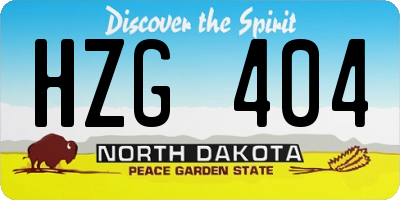 ND license plate HZG404