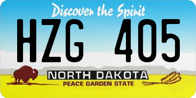 ND license plate HZG405