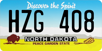 ND license plate HZG408
