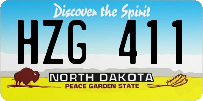 ND license plate HZG411