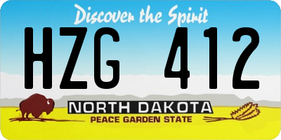 ND license plate HZG412