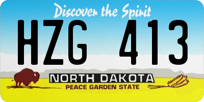 ND license plate HZG413