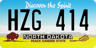 ND license plate HZG414