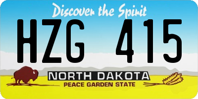 ND license plate HZG415