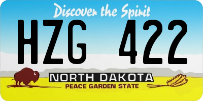 ND license plate HZG422