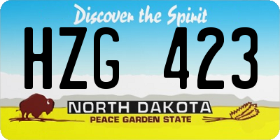 ND license plate HZG423