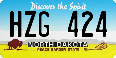 ND license plate HZG424