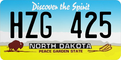 ND license plate HZG425