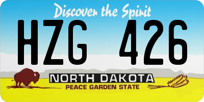 ND license plate HZG426