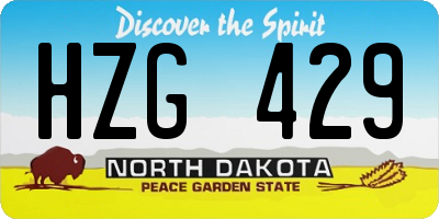 ND license plate HZG429