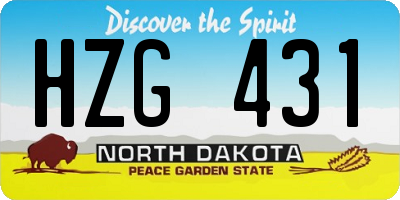 ND license plate HZG431