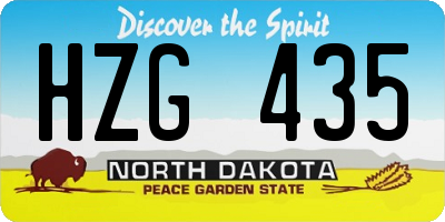 ND license plate HZG435