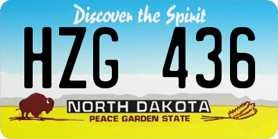 ND license plate HZG436