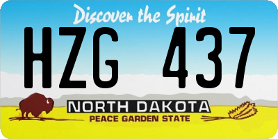 ND license plate HZG437
