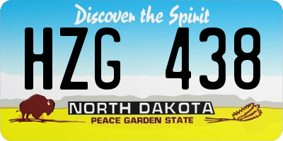 ND license plate HZG438