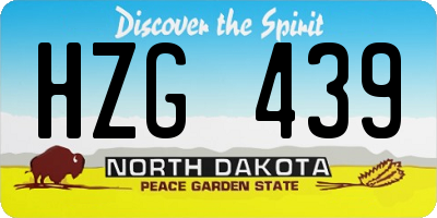 ND license plate HZG439